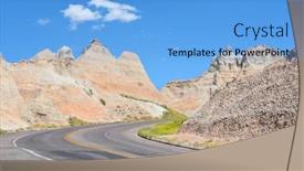  Presentation with dakota - Cool new presentation design with road-through-the-badlands-national backdrop and a light blue colored foreground
