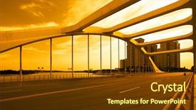  Presentation with bridge - Audience pleasing slide set consisting of road through the bridge backdrop and a tawny brown colored foreground