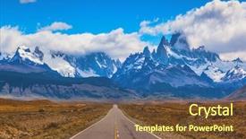  Presentation with highway - Presentation featuring road through the desert background and a tawny brown colored foreground