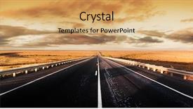  Presentation with horizon - Beautiful slides featuring road through the desert backdrop and a yellow colored foreground