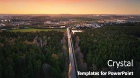  Presentation with forest road - Presentation design featuring road-through-the-forest background and a wine colored foreground