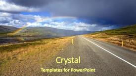  Presentation with iceland - Cool new PPT theme with road through westfjords in iceland during rain backdrop and a violet colored foreground