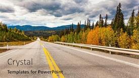  Presentation with highway road accidents - Presentation theme consisting of road-to-alaska-low-storm background and a coral colored foreground