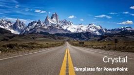  Presentation with road - PPT theme consisting of road-to-el-chalten and a violet colored foreground