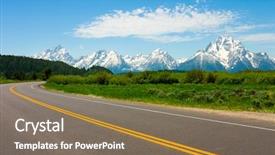  Presentation with teton - Presentation design with road to grand teton national background and a violet colored foreground