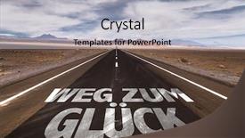 Presentation with lonely desert road - Audience pleasing PPT layouts consisting of road to happiness in german backdrop and a  colored foreground