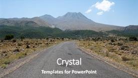  Presentation with volcano - Amazing PPT theme having road-to-hasan-dagi-inactive backdrop and a gray colored foreground