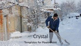  Presentation with clean - Slide deck enhanced with road to home against snow background and a  colored foreground