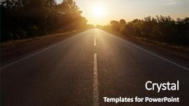  Presentation with asphalt road animtion - Cool new theme with road to horizon in sunset backdrop and a wine colored foreground