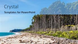  Presentation with pacific island - Beautiful slide deck featuring road-to-knight-s-point backdrop and a light blue colored foreground