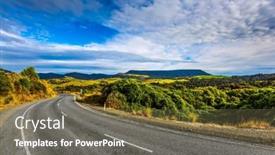  Presentation with asphalt road - Presentation theme having road-to-knight-s-point background and a tawny brown colored foreground