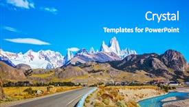  Presentation with february - Colorful PPT theme enhanced with road to majestic mount fitz roy argentine patagonia the sunny autumn day in february backdrop and a gray colored foreground