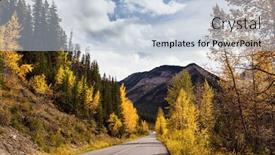  Presentation with road yellow - Theme enhanced with road-to-miette-hot-springs background and a light blue colored foreground