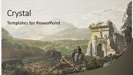  Presentation with london - Audience pleasing slides consisting of road to monreale near palermo backdrop and a sky blue colored foreground