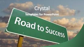  Presentation with forest road green - Presentation theme having road to success green road background and a gray colored foreground