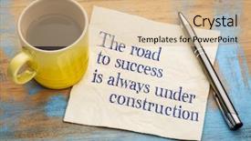  Presentation with road construction - Audience pleasing PPT layouts consisting of road to success is always backdrop and a lemonade colored foreground