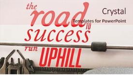  Presentation with journey to success - Slides enhanced with road to success run uphill background and a  colored foreground