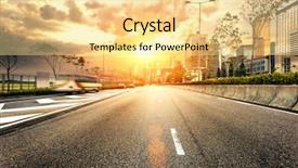  Presentation with bright future - PPT layouts consisting of road to the bright future background and a blonde colored foreground