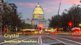  Presentation with capitol - Audience pleasing presentation theme consisting of road-to-the-capitol-building backdrop and a tawny brown colored foreground