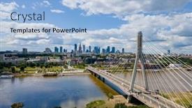  Presentation with road - Presentation theme with road-to-the-center background and a light blue colored foreground