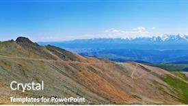  Presentation with mountain - Slide deck consisting of road to the mountain pass background and a  colored foreground