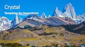  Presentation with white snow - Audience pleasing PPT theme consisting of el chalten incredible patagonia backdrop and a teal colored foreground