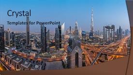  Presentation with traffic road - Cool new slide deck with road traffic united arab emirates backdrop and a teal colored foreground