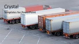  Presentation with transportation - Presentation consisting of transportation of cargoes in containers background and a light gray colored foreground