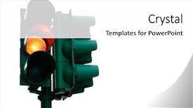 Presentation with green traffic light - PPT layouts with road transport street routes management background and a white colored foreground
