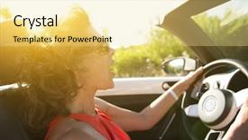  Presentation with driving drowsy - Beautiful PPT theme featuring road trip - driving with delight backdrop and a blonde colored foreground