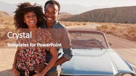  Presentation with black road - Presentation theme enhanced with road trip having a roadside background and a red colored foreground