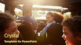  Presentation with pov - Audience pleasing PPT theme consisting of road trip in their car backdrop and a tawny brown colored foreground