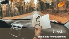  Presentation with windshield - PPT theme featuring road-trip-looking-inside background and a violet colored foreground