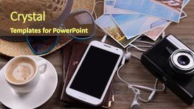  Presentation with ticket - Beautiful presentation design featuring road trip map - preparing for travel reservation ticket backdrop and a tawny brown colored foreground