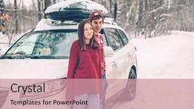  Presentation with purple festive christmas red - Theme featuring road trip on the january background and a coral colored foreground