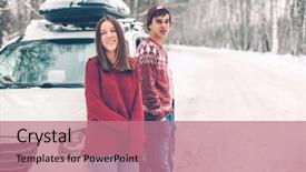  Presentation with christmas red - Amazing theme having road trip on the january backdrop and a coral colored foreground