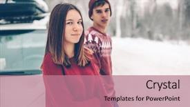  Presentation with christmas red - PPT layouts consisting of road trip on the january background and a coral colored foreground