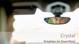  Presentation with people reflection - Beautiful theme featuring road-trip-transport-and-people backdrop and a sky blue colored foreground