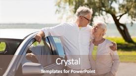  Presentation with old car - PPT layouts featuring road trip travel and old background and a coral colored foreground