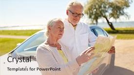  Presentation with old people - Audience pleasing PPT layouts consisting of road trip travel and old backdrop and a soft green colored foreground