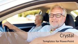  Presentation with old people - Audience pleasing presentation theme consisting of road trip travel and old backdrop and a lemonade colored foreground