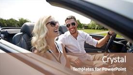  Presentation with road trip - Colorful slides enhanced with road trip travel dating couple backdrop and a  colored foreground