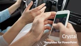  Presentation with road trip - Theme having road trip travel destination technology background and a coral colored foreground