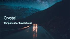  Presentation with night stars - PPT layouts consisting of road trip under the star background and a navy blue colored foreground