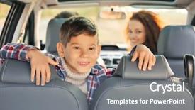  Presentation with new parents nurse practionner - Colorful PPT theme enhanced with road trips kids - cute boy with parents backdrop and a  colored foreground