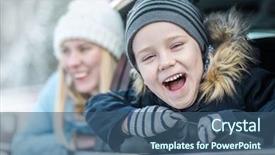  Presentation with black road - Slide set consisting of road trips kids - happiness caucasian smilling boy background and a ocean colored foreground
