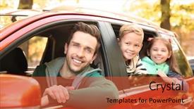  Presentation with father teaching children - Cool new PPT layouts with road trips kids - young father with cute children backdrop and a  colored foreground