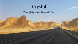  Presentation with makkah - Slides featuring road trough the desert riyadh background and a light blue colored foreground