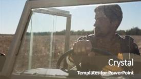  Presentation with windshield - Beautiful PPT theme featuring road vehicle seen through windshield backdrop and a  colored foreground