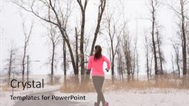  Presentation with cardio - Cool new slides with runner running in winter snow backdrop and a coral colored foreground